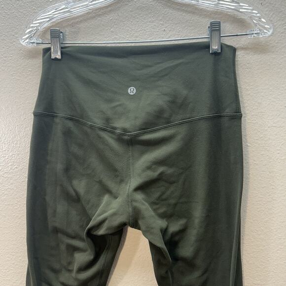 Lululemon Align Crop 21” Olive Green Leggings Athletic SZ 8 Nulu Stretch - Picture 7 of 10
